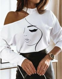 Атрактивна дамска блуза в бяло - код 80040