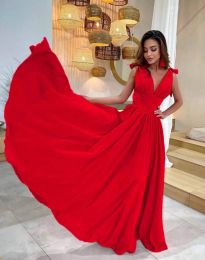 Дълга рокля в червено - код 0728