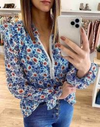 Флорална дамска блуза - код 7258 - 1