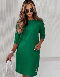 Спортно-елегантна дамска рокля в зелено - код 2924