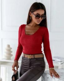 Атрактивна дамска блуза в червено - код 16111