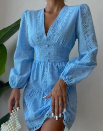 Атрактивна дамска рокля в синьо - код 99166