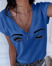 Атрактивна дамска тениска в синьо - код 37566 - 1