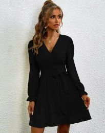 Атрактивна дамска рокля в черно - код 50065