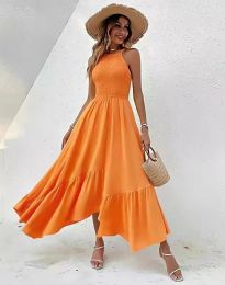 Дамска рокля в оранжево - код 8496