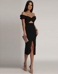 Атрактивна дамска рокля в черно - код 8774