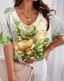 Дамска блуза с атрактивен десен - код 8221 - 7
