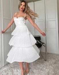 Атрактивна дамска рокля в бяло - код 990602