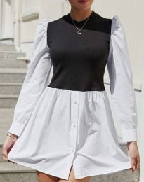 Дамска рокля тип риза в бяло - код 23366