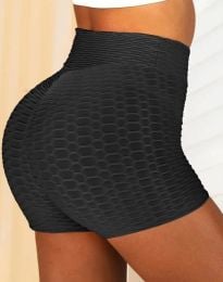 Атрактивни дамски къси панталонки тип клин в черно - код 50215