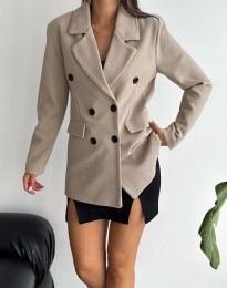 Елегантно късо дамско палто в бежово - код 24015