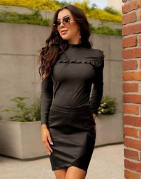 Стилна дамска блуза в черно - код 6286