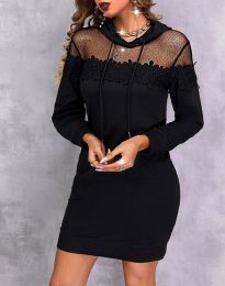 Атрактивна дамска рокля в черно - код 7534