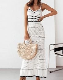 Атрактивна плажна рокля в бяло - код 2793