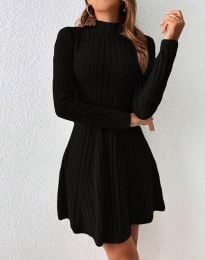 Къса дамска рокля в черно - код 32511
