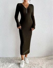 Атрактивна дамска рокля с цип в черно - код 3170
