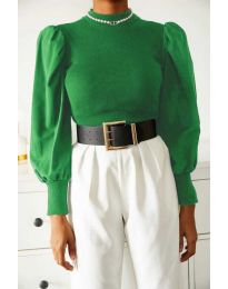 Ефектна дамска блуза в зелено - код 88433