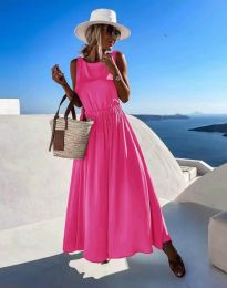 Дълга дамска рокля в розово - код 7829