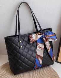 Дамска чанта с аксесоар в черно - код B856