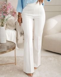 Стилен дамски панталон в бяло - код 56788