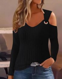Атрактивна дамска блуза в черно - код 66016