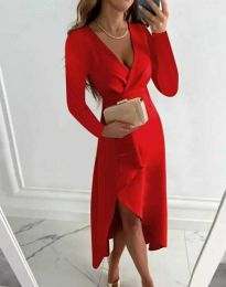 Елегантна дамска рокля в червено - код 88595