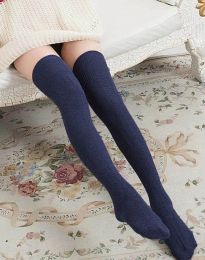 Дълги дамски чорапи в тъмносиньо - код WZ10