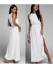 Дълга дамска рокля в бяло - код 3326