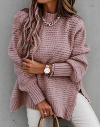 Атрактивен дамски пуловер в цвят пудра - код 46980