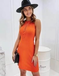 Дамска рокля в оранжево - код 9943