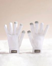 Дамски топли ръкавици в бяло - код GL3102