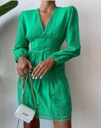 Атрактивна дамска рокля в зелено - код 99166