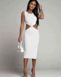 Ефектна дамска рокля в бяло - код 5943