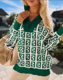 Дамски пуловер с атрактивен десен - код 75057 - 3