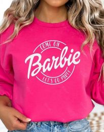 Дамска блуза в цвят циклама с надпис "BARBIE" - код 81002