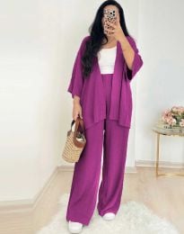 Дамски моден комплект в лилаво - код 6876
