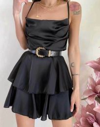 Кокетна дамска рокля в черно - код 0749