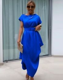 Асиметрична дамска рокля в синьо - код 51471
