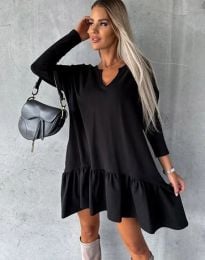 Свободна дамска рокля в черно - код 71077