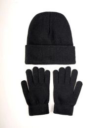 Шапка + ръкавици в черно - код H4701