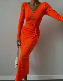 Дамска рокля в оранжево - код 50922