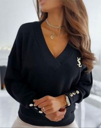 Свободна дамска блуза в черно - код 5477