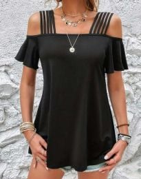 Атрактивна дамска блуза в черно - код 66032