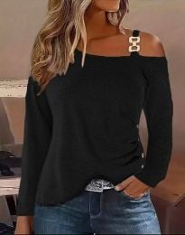 Атрактивна дамска блуза в черно - код 97021