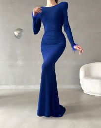 Елегантна дамска рокля в синьо - код 82753
