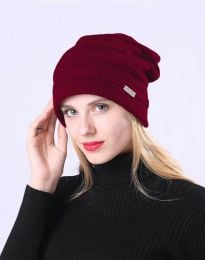 Дамска шапка в цвят бордо - код WH18