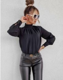 Ефектна дамска блуза в черно - код 10112