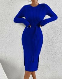 Дамска рокля с цепка в синьо - код 33095