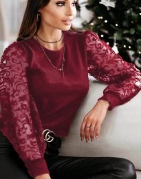 Стилна дамска блуза в цвят бордо - код 8006