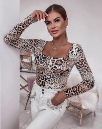 Дамска блуза с животински десен - код 55281